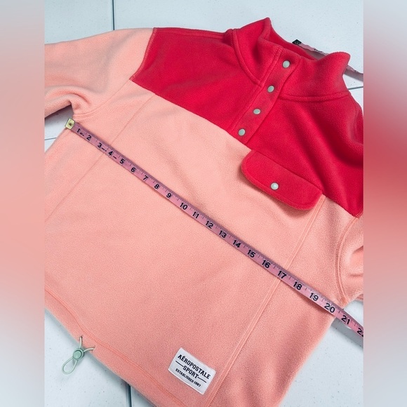 NWT Aeropostale Sport Fleece Gorpcore Drawstring Mock Neck Snap Pullover - Picture 4 of 11
